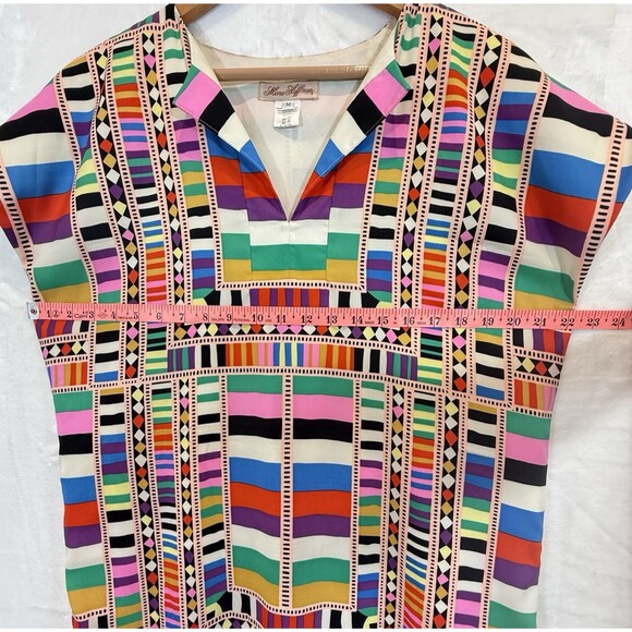 Mara Hoffman Dress Tunic Riser Rainbow Lined Geometric Colorful Bright M - Picture 5 of 10